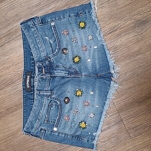 Express, 4, Jeweled Flower Power shorts, $25/pair Or $40 For Both.